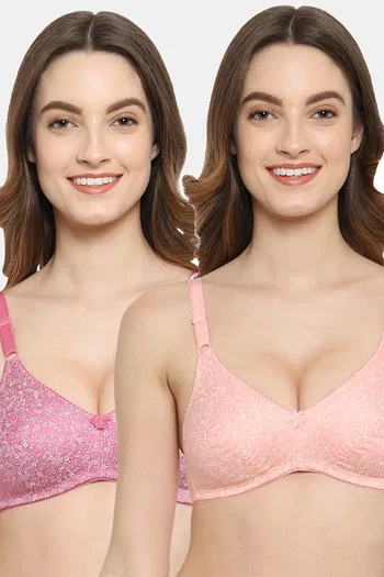 Buy Floret Double Layered  Non Wired Medium Coverage T-Shirt Bra - China Rose Rose