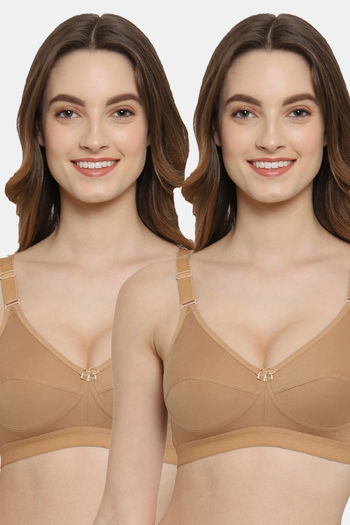 Buy Floret Double Layered  Non Wired 3/4Th Coverage T-Shirt Bra - Nude Nude