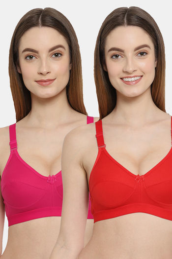 Women Bras 3 pack of No Wire Free T-Shirt Bra B cup C cup D cup Size 32B  (2001)