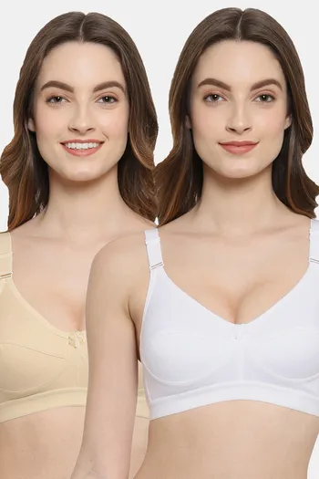 Buy Floret Double Layered Non Wired 3/4Th Coverage T-Shirt Bra - White Skin  at Rs.658 online