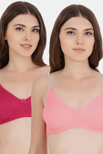 Buy Floret Double Layered  Non Wired 3/4Th Coverage T-Shirt Bra - Magenta Rose