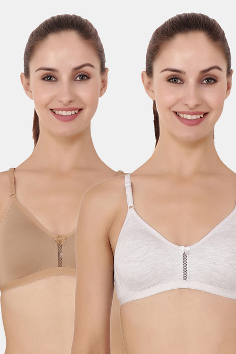 Buy Floret Double Layered Non Wired 3/4Th Coverage T-Shirt Bra - Cool Grey  Nude at Rs.678 online