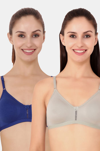 Buy Floret Double Layered  Non Wired 3/4Th Coverage T-Shirt Bra - Iceberg Blue