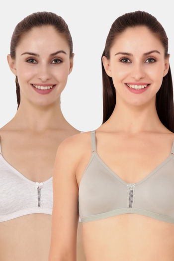 Buy Floret Double Layered  Non Wired 3/4Th Coverage T-Shirt Bra - Iceberg Cool Grey