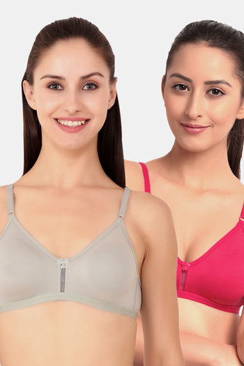 Buy Floret Double Layered  Non Wired 3/4Th Coverage T-Shirt Bra - Iceberg Magenta