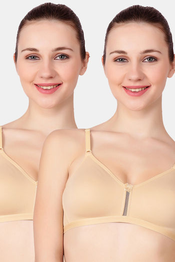 Buy Floret Double Layered Non Wired 3/4Th Coverage T-Shirt Bra - Skin Skin  at Rs.678 online