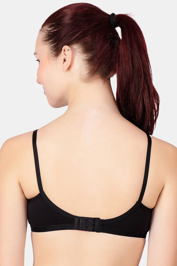 Buy Floret Double Layered Non Wired 3/4Th Coverage T-Shirt Bra - White  Black at Rs.678 online