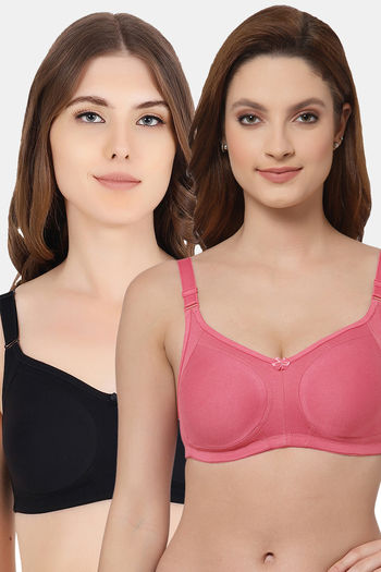 Tweens Double Layered Non-Wired Full Coverage T-Shirt Bra - Black