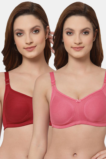 Buy Floret Double Layered Non Wired Full Coverage Super Support Bra - China  Rose Merlot at Rs.898 online