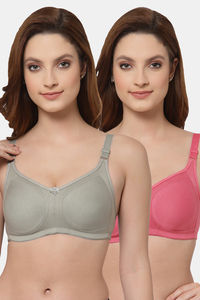 Buy Floret Double Layered  Non Wired Full Coverage Super Support Bra - Iceberg China Rose