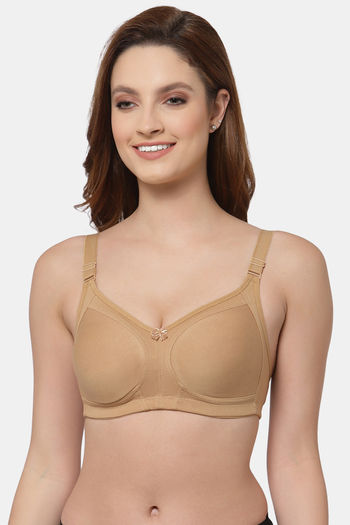 Buy Floret Double Layered Non Wired Full Coverage Super Support Bra - Nude  Black at Rs.898 online