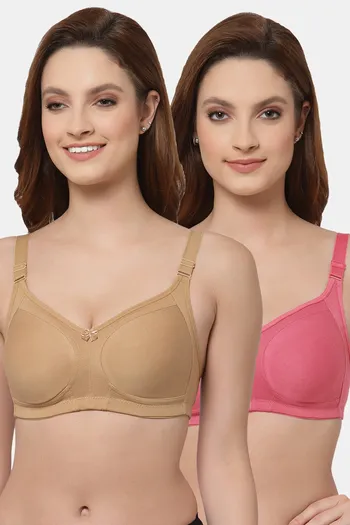 Buy Floret Double Layered Non Wired Full Coverage Super Support Bra - Nude  China Rose at Rs.898 online