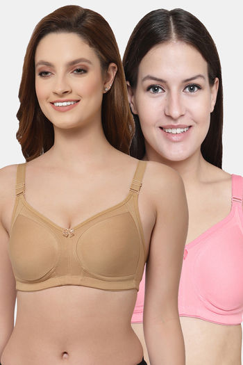 Buy Floret Double Layered Non Wired Full Coverage Super Support Bra - Nude  Rose at Rs.898 online