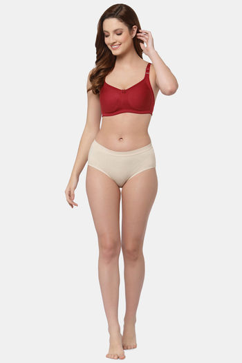 Buy Floret Double Layered Non Wired Full Coverage Super Support Bra - Pink  Merlot at Rs.898 online