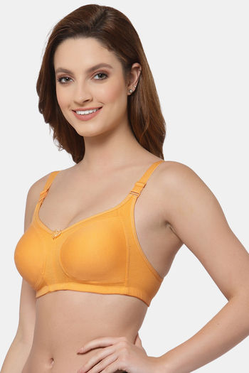 Buy Floret Double Layered Non Wired Full Coverage Super Support Bra - Robin  Blue Marigold at Rs.898 online