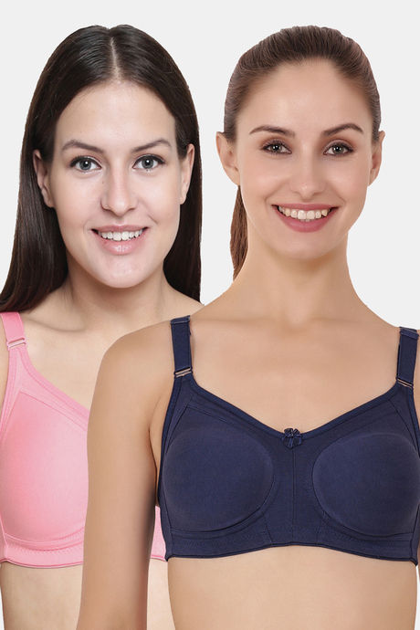 Buy Floret Double Layered Non Wired Full Coverage Super Support Bra - Rose  Lime Green at Rs.898 online