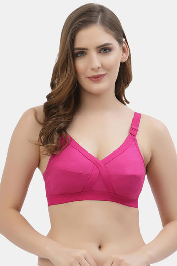 Buy Women's Zivame Pink Plain Full Coverage Minimiser Bra with