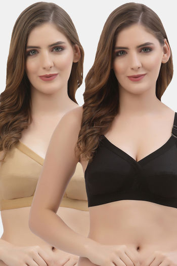 Juliet Double Layered Non Wired Full Coverage T-Shirt Bra - Black