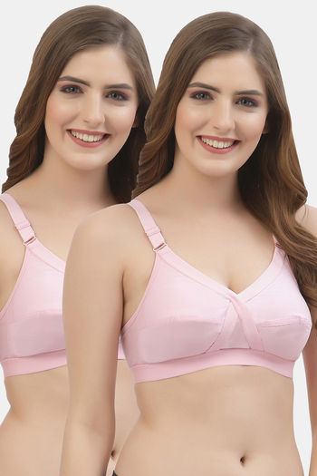Buy Non-Padded Non-Wired Full Cup Bra In Pink Online India, Best