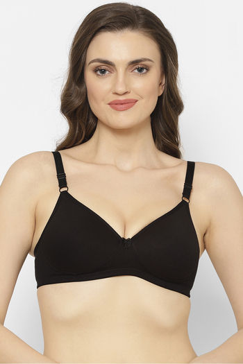 Buy Floret Padded Non-Wired Full Coverage T-Shirt Bra - Black
