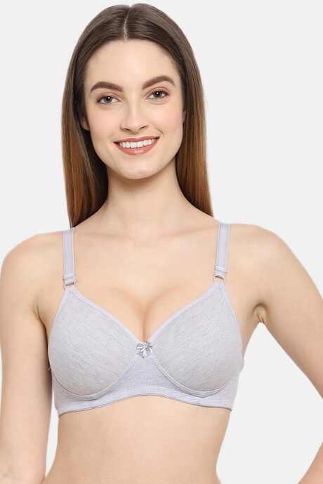 Floret Padded Non-Wired Full Coverage T-Shirt Bra - Cool Grey