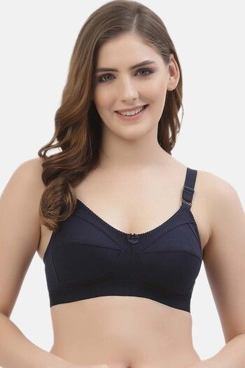 Buy Floret Double Layered Non-Wired Full Coverage Super Support Bra - Navy
