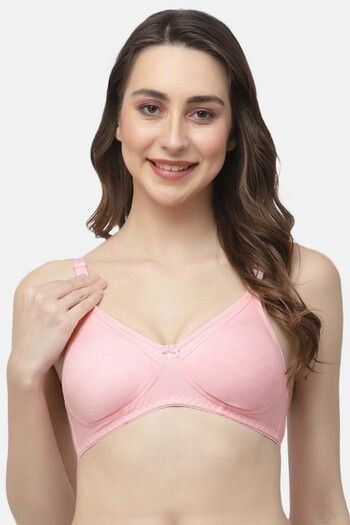 Buy Floret Double Layered Non-Wired Full Coverage Maternity / Nursing Bra - Pink