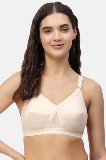 Buy Floret Double Layered Non-Wired Full Coverage Super Support Bra - Apricot