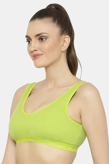 Buy Floret Medium Impact Slip On Sports Bra - Lime Green at Rs.249