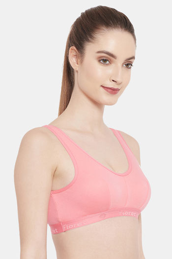 Buy Floret Medium Impact Slip On Sports Bra - Rose at Rs.249 online