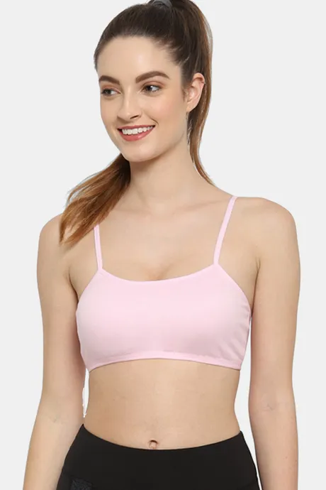 Buy Floret Medium Impact Seamless Sports Bra - Pink at Rs.219