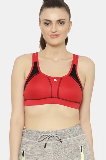 Buy Floret High Impact Seamless Sports Bra - Red at Rs.599 online