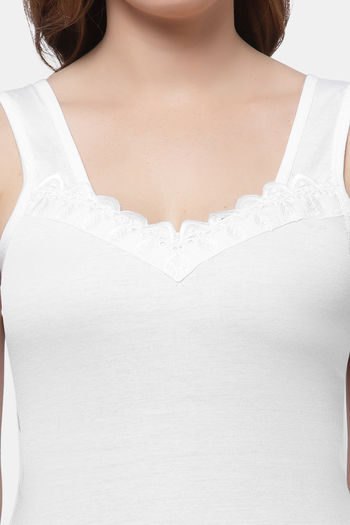 Buy Floret Cotton Camisole (Pack of 2) - White Black at Rs.478 online
