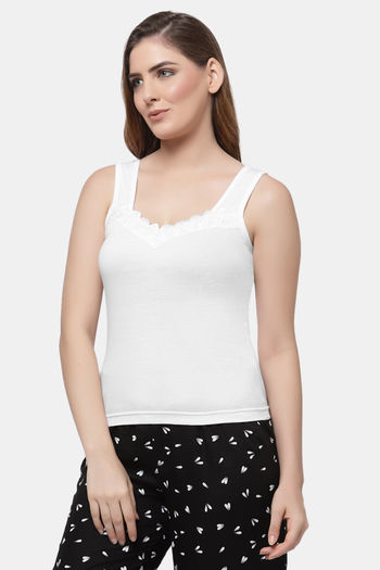 Buy Floret Cotton Camisole (Pack of 2) - White at Rs.478 online