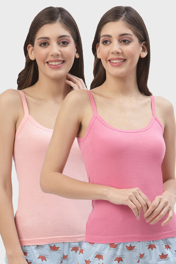 Premium Cotton Women Fancy Camisole Slip Innerwear (Pack of 2)