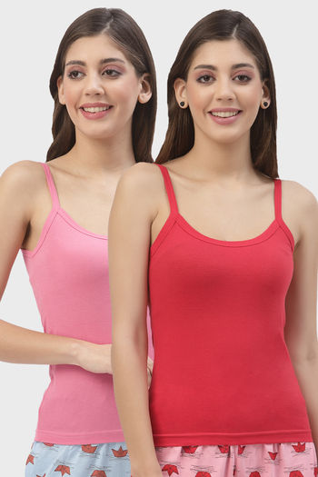 Floret Cotton Camisole (Pack of 2) - White