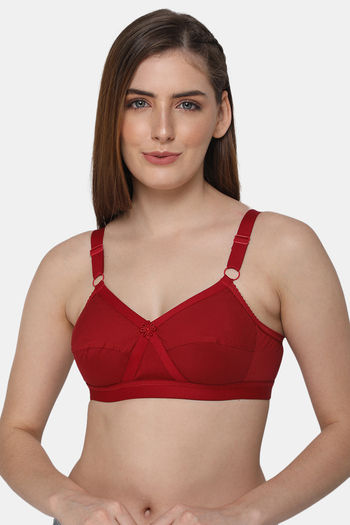 Buy Naiduhall Non Wired Non Padded High Coverage Saree Bra - Red
