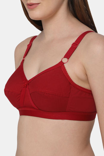 Buy Naidu Hall Single Layered Non Wired 3/4th Coverage Bra - Red