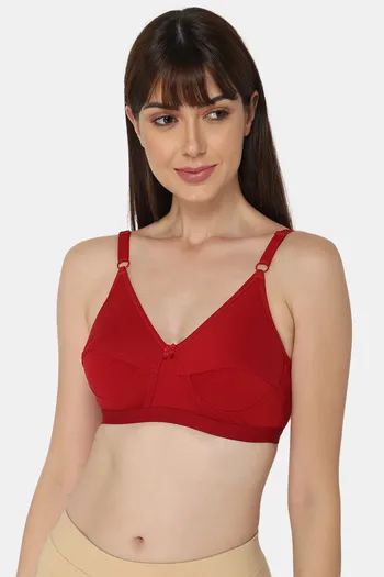 Buy Naidu Hall Single Layered Non Wired Medium Coverage Bra - Red at Rs.215  online