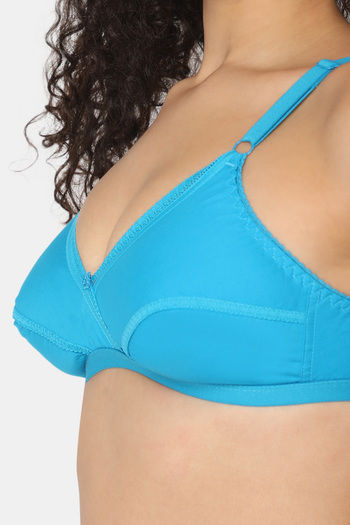 Buy Naidu Hall Single Layered Non Wired Medium Coverage Super Support Bra -  Blue Atoll at Rs.220 online