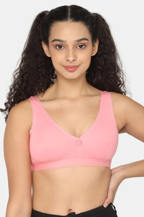 Buy Naidu Hall Single Layered Non Wired 3/4th Coverage T-Shirt Bra - Pink  at Rs.210 online