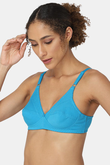 Buy Naidu Hall Single Layered Non Wired 3/4th Coverage Bra - Blue Atoll at  Rs.175 online