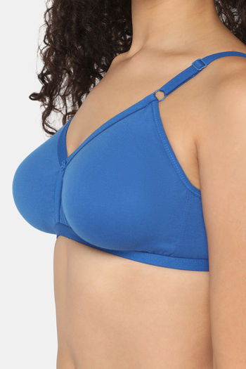Buy Naidu Hall Single Layered Non Wired Medium Coverage Bra - Blue at  Rs.215 online