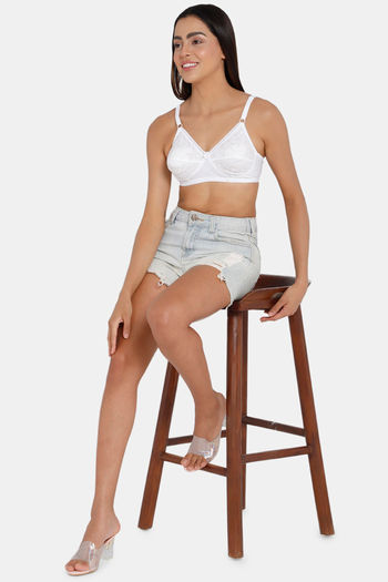 Buy Naidu Hall Double Layered Non Wired Full Coverage T-Shirt Bra - White  at Rs.195 online