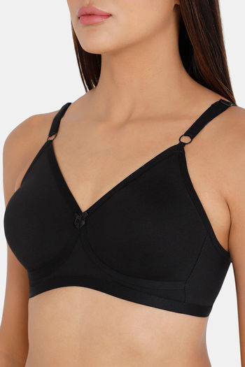 Naidu Hall Double Layered Non Wired Full Coverage Bra - Black