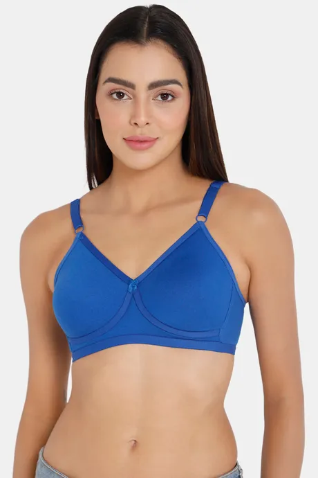 Buy Naidu Hall Double Layered Non Wired Full Coverage Bra - Blue at Rs.195  online