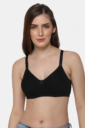 Buy Intimacy Single Layered Non Wired 3/4th Coverage T-Shirt Bra - Black
