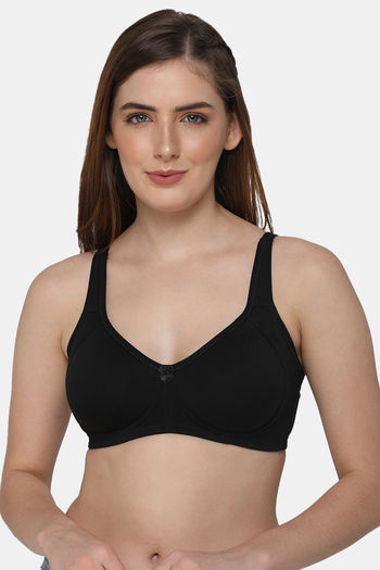 Buy Intimacy Single Layered Non Wired 3/4th Coverage T-Shirt Bra - Black
