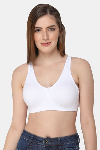 Buy Intimacy Non Wired Non Padded High Coverage T-Shirt Bra - White