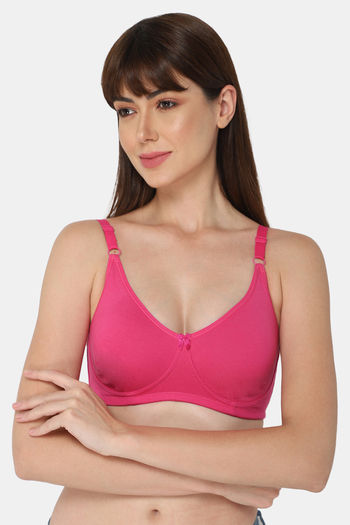 Buy SOUMINIE Women's Soft Fit Cotton Dark Pink Non Padded Bra-40D at